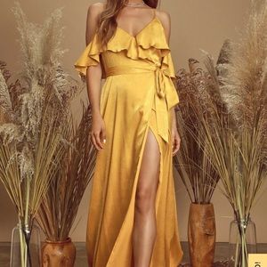 Lulu’s Satin Wrap Maxi Dress